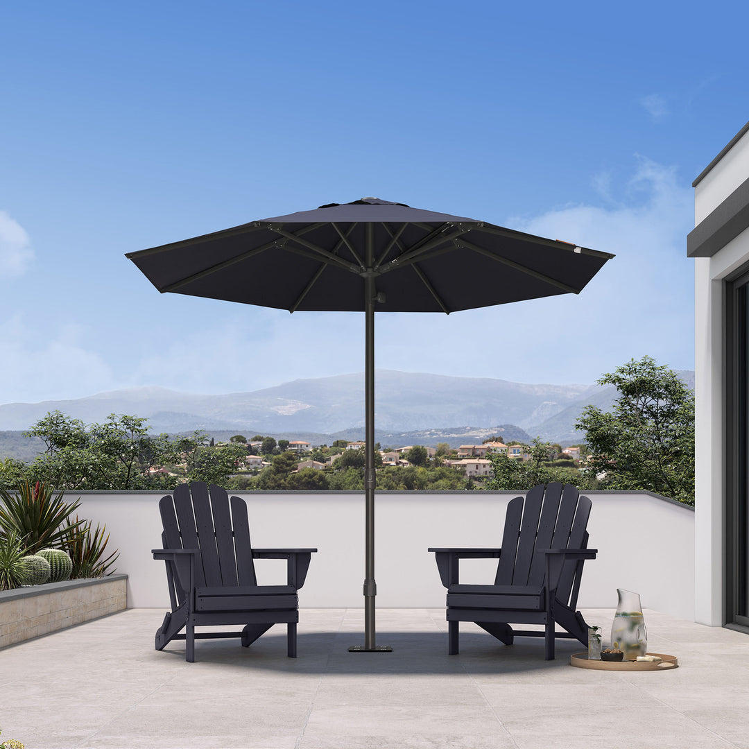 PURPLE LEAF Luxury Market Umbrella Heavy-Duty Commercial Hydraulic Semi-Automatic Patio Umbrella 8x8 FT(1.9