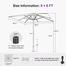 PURPLE LEAF Luxury Market Umbrella Heavy-Duty Commercial Hydraulic Semi-Automatic Patio Umbrella
