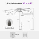 PURPLE LEAF Luxury Market Patio Umbrella, Hydraulic Lift System, Umbrella Base with Wheels