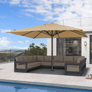 PURPLE LEAF Luxury Market Umbrella Heavy-Duty Commercial Hydraulic Semi-Automatic Patio Umbrella