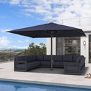 PURPLE LEAF Luxury Market Umbrella Heavy-Duty Commercial Hydraulic Semi-Automatic Patio Umbrella
