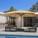PURPLE LEAF Luxury Market Umbrella Heavy-Duty Commercial Hydraulic Semi-Automatic Patio Umbrella
