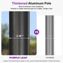 PURPLE LEAF Luxury Market Patio Umbrella, Hydraulic Lift System, Umbrella Base with Wheels