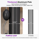 PURPLE LEAF Luxury Market Patio Umbrella, Hydraulic Lift System, Umbrella Base with Wheels
