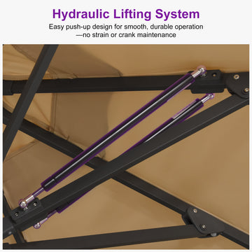 PURPLE LEAF Luxury Market Umbrella Heavy-Duty Commercial Hydraulic Sem