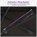 PURPLE LEAF Luxury Market Patio Umbrella, Hydraulic Lift System, Umbrella Base with Wheels