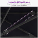 PURPLE LEAF Luxury Market Patio Umbrella, Hydraulic Lift System, Umbrella Base with Wheels