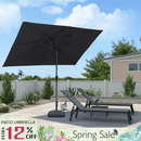 PURPLE LEAF Porch Table Umbrella with Crank and Tilt, Market Patio Umbrella