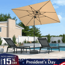 PURPLE LEAF Porch Table Umbrella with Crank and Tilt, Market Patio Umbrella