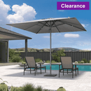 PURPLE LEAF Semi-Auto Outdoor Market Table Umbrella with Heavy-Duty Fabric