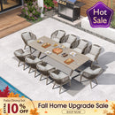 PURPLE LEAF Patio Dining Sets Aluminum Frame and Handwoven Wicker Chairs Set for Garden Deck, Cushions and Pillows included