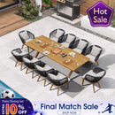 PURPLE LEAF Teak Patio Dining Set with Cushions and Pillow All-Weather Wicker Patio Table Set for Garden, Deck, and Yard