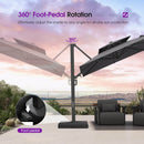PURPLE LEAF Offset Cantilever Patio Umbrella with Charcoal Metal Frame, Vented Canopy for Yard Garden