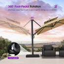 PURPLE LEAF Offset Cantilever Patio Umbrella with Charcoal Metal Frame, Vented Canopy for Yard Garden