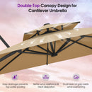 PURPLE LEAF Offset Cantilever Patio Umbrella with Charcoal Metal Frame, Vented Canopy for Yard Garden