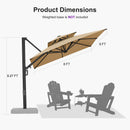 PURPLE LEAF Offset Cantilever Patio Umbrella with Charcoal Metal Frame, Vented Canopy for Yard Garden