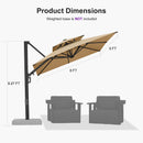 PURPLE LEAF Offset Cantilever Patio Umbrella with Charcoal Metal Frame, Vented Canopy for Yard Garden