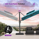 PURPLE LEAF Offset Cantilever Patio Umbrella with Charcoal Metal Frame, Vented Canopy for Yard Garden