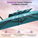 PURPLE LEAF Offset Cantilever Patio Umbrella with Charcoal Metal Frame, Vented Canopy for Yard Garden