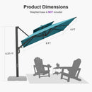 PURPLE LEAF Offset Cantilever Patio Umbrella with Charcoal Metal Frame, Vented Canopy for Yard Garden