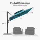 PURPLE LEAF Offset Cantilever Patio Umbrella with Charcoal Metal Frame, Vented Canopy for Yard Garden