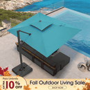 PURPLE LEAF Offset Cantilever Patio Umbrella with Charcoal Metal Frame, Vented Canopy for Yard Garden