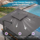 PURPLE LEAF Offset Cantilever Patio Umbrella with Charcoal Metal Frame, Vented Canopy for Yard Garden