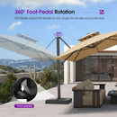 PURPLE LEAF Offset Cantilever Patio Umbrella with Charcoal Metal Frame, Vented Canopy for Yard Garden