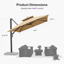 PURPLE LEAF Offset Cantilever Patio Umbrella with Charcoal Metal Frame, Vented Canopy for Yard Garden