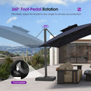 PURPLE LEAF Offset Cantilever Patio Umbrella with Charcoal Metal Frame, Vented Canopy for Yard Garden