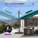 PURPLE LEAF Offset Cantilever Patio Umbrella with Charcoal Metal Frame, Vented Canopy for Yard Garden