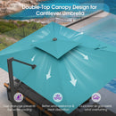 PURPLE LEAF Offset Cantilever Patio Umbrella with Charcoal Metal Frame, Vented Canopy for Yard Garden