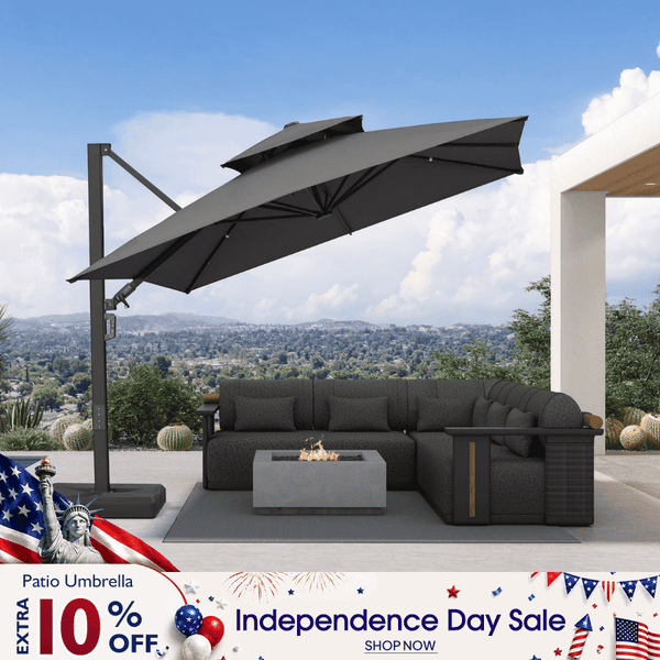 charcoal grey patio umbrella PURPLE LEAF Offset Cantilever Patio Umbrella with Charcoal Metal Frame,  Vented Canopy for Yard Garden