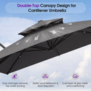 PURPLE LEAF Offset Cantilever Patio Umbrella with Charcoal Metal Frame, Vented Canopy for Yard Garden