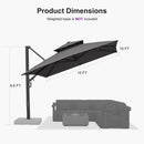 PURPLE LEAF Offset Cantilever Patio Umbrella with Charcoal Metal Frame, Vented Canopy for Yard Garden