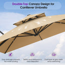 PURPLE LEAF Offset Cantilever Patio Umbrella with Charcoal Metal Frame, Vented Canopy for Yard Garden