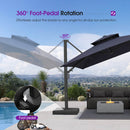 PURPLE LEAF Offset Cantilever Patio Umbrella with Charcoal Metal Frame, Vented Canopy for Yard Garden