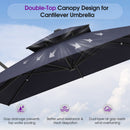 PURPLE LEAF Offset Cantilever Patio Umbrella with Charcoal Metal Frame, Vented Canopy for Yard Garden