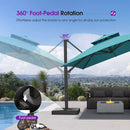 PURPLE LEAF Offset Cantilever Patio Umbrella with Charcoal Metal Frame, Vented Canopy for Yard Garden