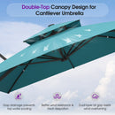 PURPLE LEAF Offset Cantilever Patio Umbrella with Charcoal Metal Frame, Vented Canopy for Yard Garden