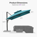 PURPLE LEAF Offset Cantilever Patio Umbrella with Charcoal Metal Frame, Vented Canopy for Yard Garden