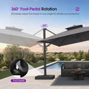 PURPLE LEAF Offset Cantilever Patio Umbrella with Charcoal Metal Frame, Vented Canopy for Yard Garden