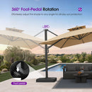 PURPLE LEAF Offset Cantilever Patio Umbrella with Charcoal Metal Frame, Vented Canopy for Yard Garden