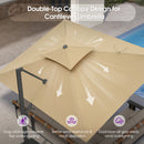 PURPLE LEAF Offset Cantilever Patio Umbrella with Charcoal Metal Frame, Vented Canopy for Yard Garden