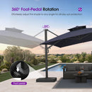 PURPLE LEAF Offset Cantilever Patio Umbrella with Charcoal Metal Frame, Vented Canopy for Yard Garden