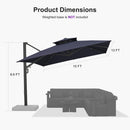 PURPLE LEAF Offset Cantilever Patio Umbrella with Charcoal Metal Frame, Vented Canopy for Yard Garden