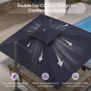PURPLE LEAF Offset Cantilever Patio Umbrella with Charcoal Metal Frame, Vented Canopy for Yard Garden