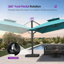 PURPLE LEAF Offset Cantilever Patio Umbrella with Charcoal Metal Frame, Vented Canopy for Yard Garden