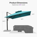 PURPLE LEAF Offset Cantilever Patio Umbrella with Charcoal Metal Frame, Vented Canopy for Yard Garden