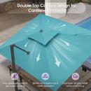 PURPLE LEAF Offset Cantilever Patio Umbrella with Charcoal Metal Frame, Vented Canopy for Yard Garden